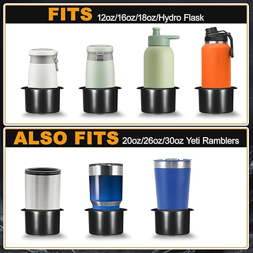 Miniatura 5 de Soporte para tazas, 2 unidades, color negro, soporte de plástico de 3.3 pulgadas para latas de bebidas para barco, yate, sofá, sofá de cine, coches,