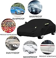 Vista 2 de Funda a medida para automóvil Porsche, 7 capas de cubierta impermeable para todo tipo de clima, para exteriores, cubierta completa contra la lluvia