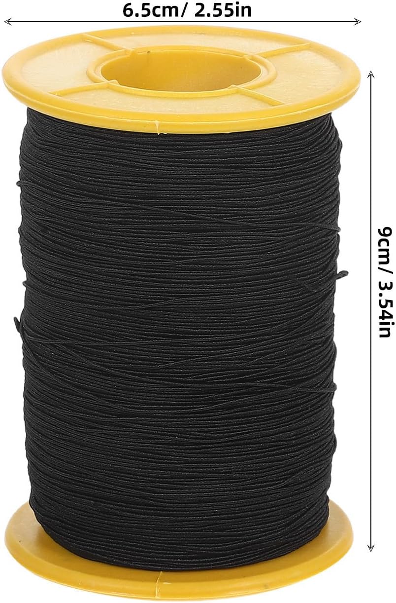 2 Rolls Black White Elastic Thread for DIY Bracelet and Necklace