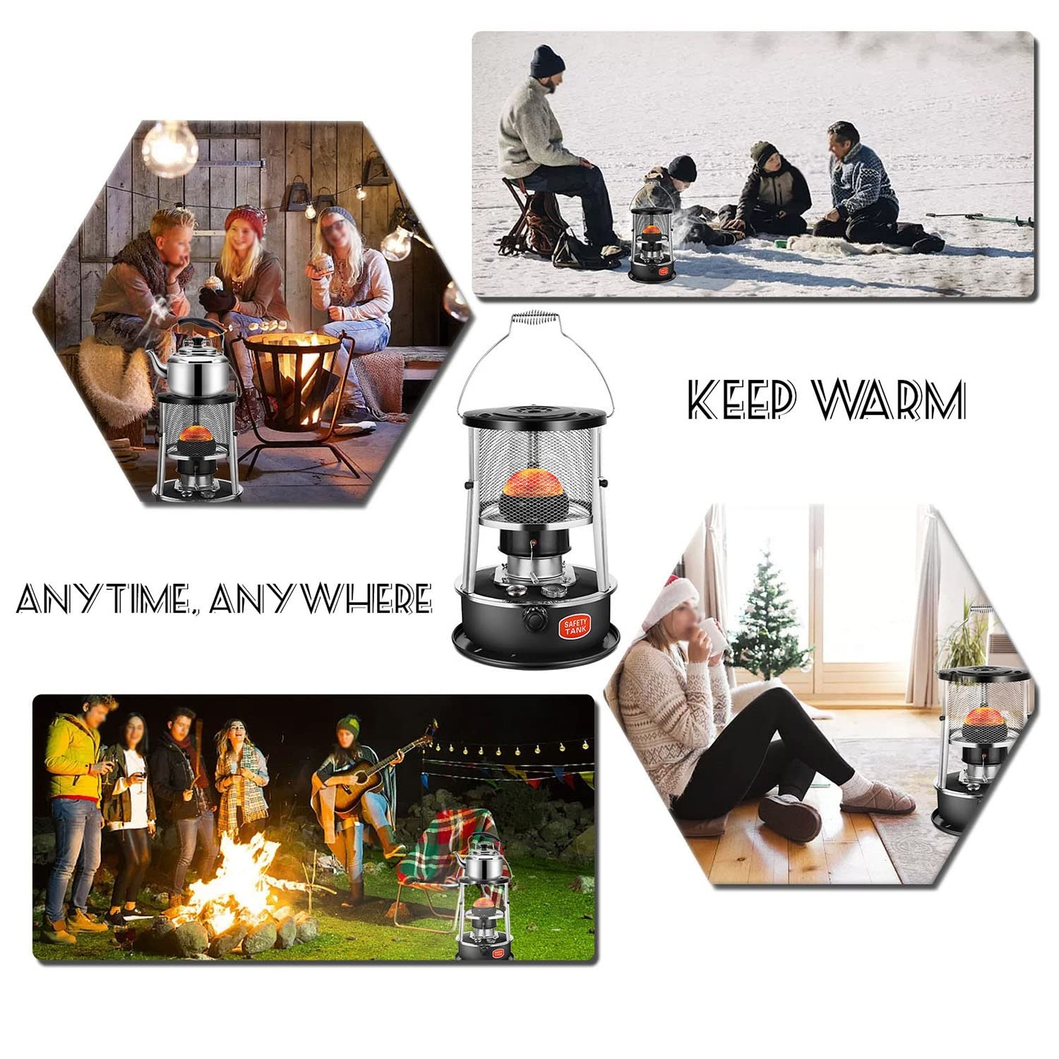 Petroleumheizung Für Innenräume, 4.5 L Petroleumofen Camping, Heizung Ohne Strom, 360 ° Mobile Heizung, Für Zeltheizung, Eisfischen, Kochen, Garten, Mit Umfallschutz