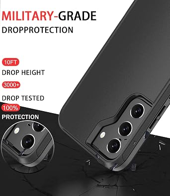 for Samsung Galaxy S22 Case,Shockproof Dropproof Dustproof Galaxy S22 Case,Heavy Duty Protective for Samsung S22 Case, 6.1 Inch (Black)