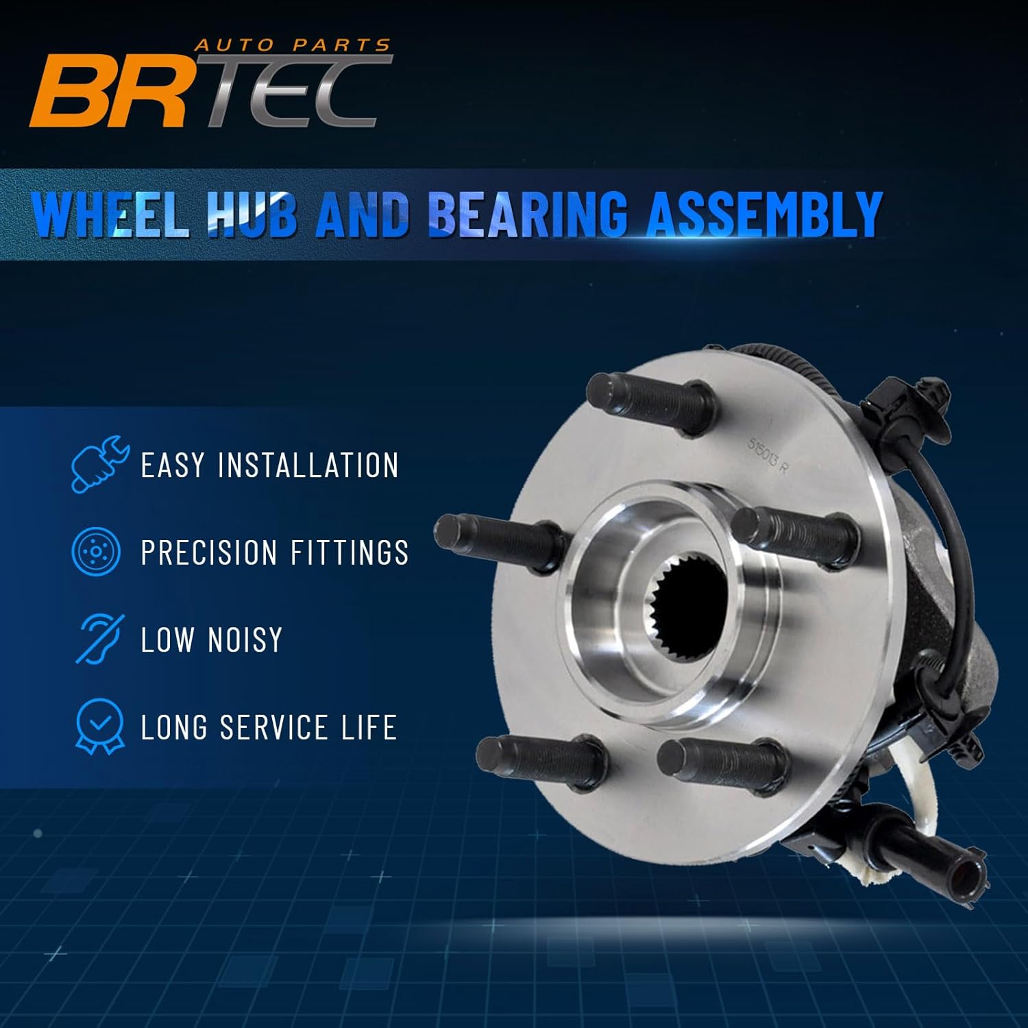 515013 2 Pack Front Wheel Hub and Bearing Assembly for Ford Ranger 2000-2002, for Mazda B3000 2001-2002/B4000 2000-20002 5Lug w/ABS Pair