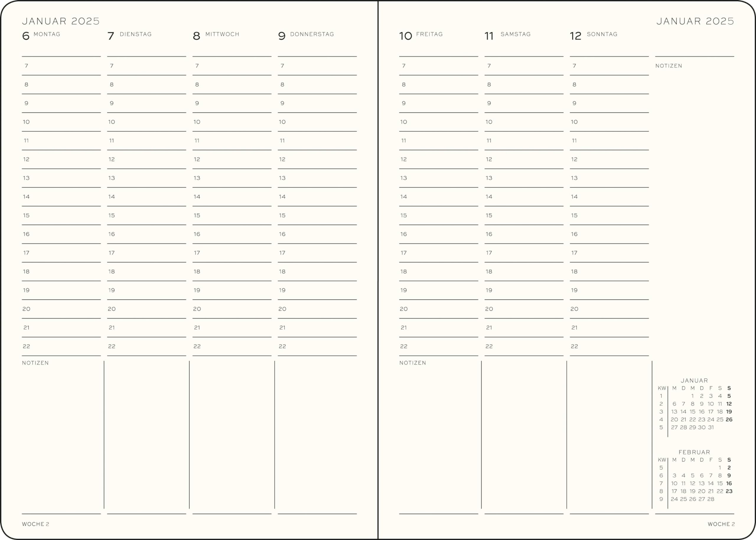 LEUCHTTURM1917 370582 Weekly Planner Composition (B5) 2025, Port Red, German - Image 2