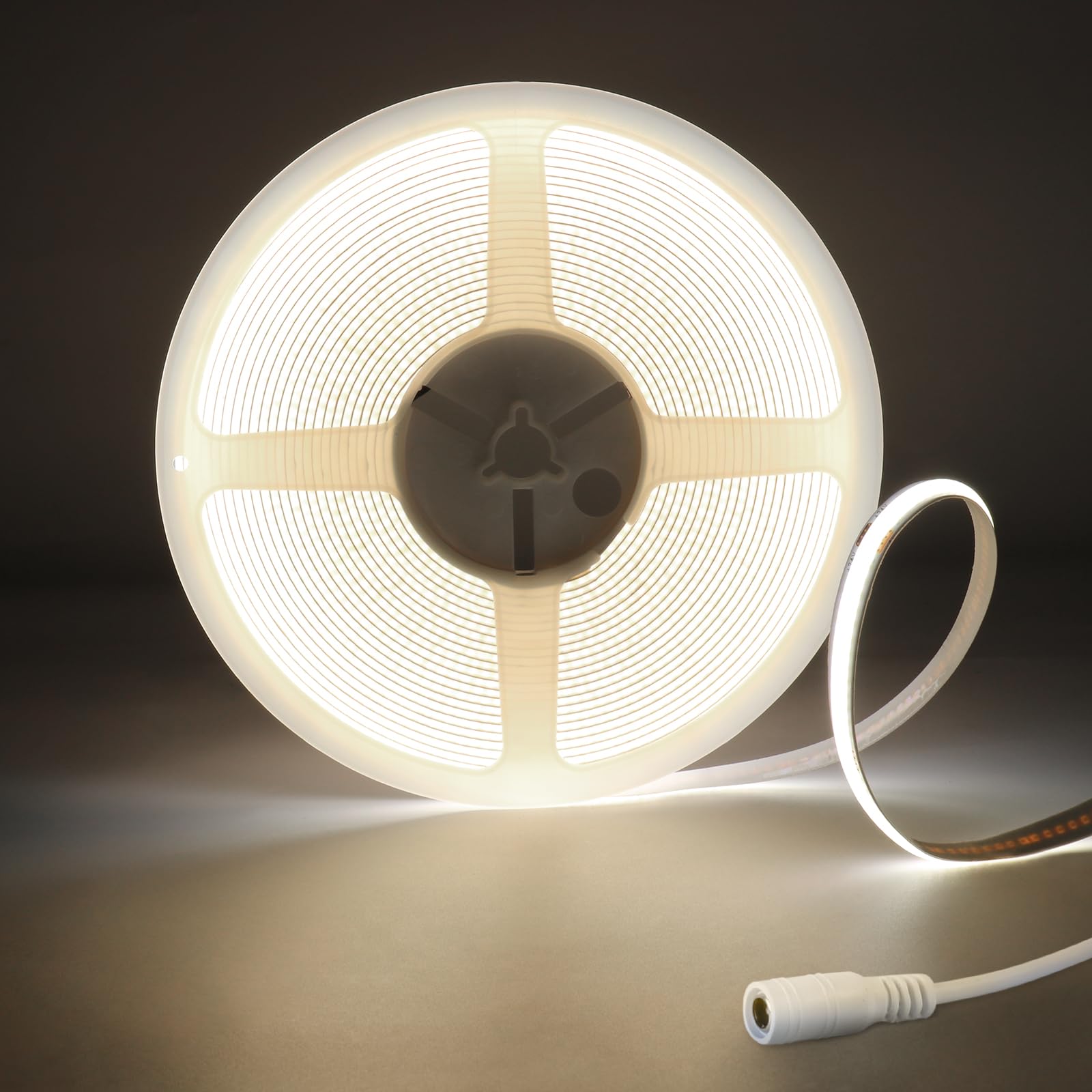 Tayire COB LED Strip Kaltes Weiß 6500K 8mm Breite, DC24V LED Streifen 10m 480LEDs/M, CRI90+ Flexibel LED Band Hohe Helligkeit LED Lichtband für Schlafzimmer Küche DIY (coolwhite, 8mm,10m)