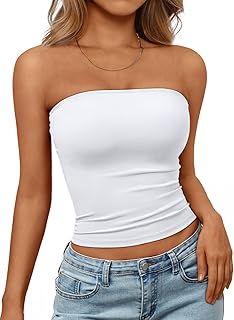Women's Strapless Bandeau Crop Top