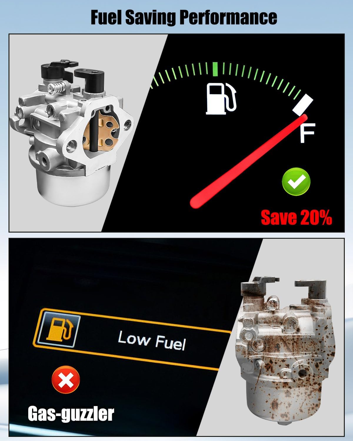 Carburetor Fit for Exmark Commercial 30" X-Series ECX180CKA30000 Lawn Mower, Carb Tune Up Kit with Fuel Filter Spark Plug Valve Gasket