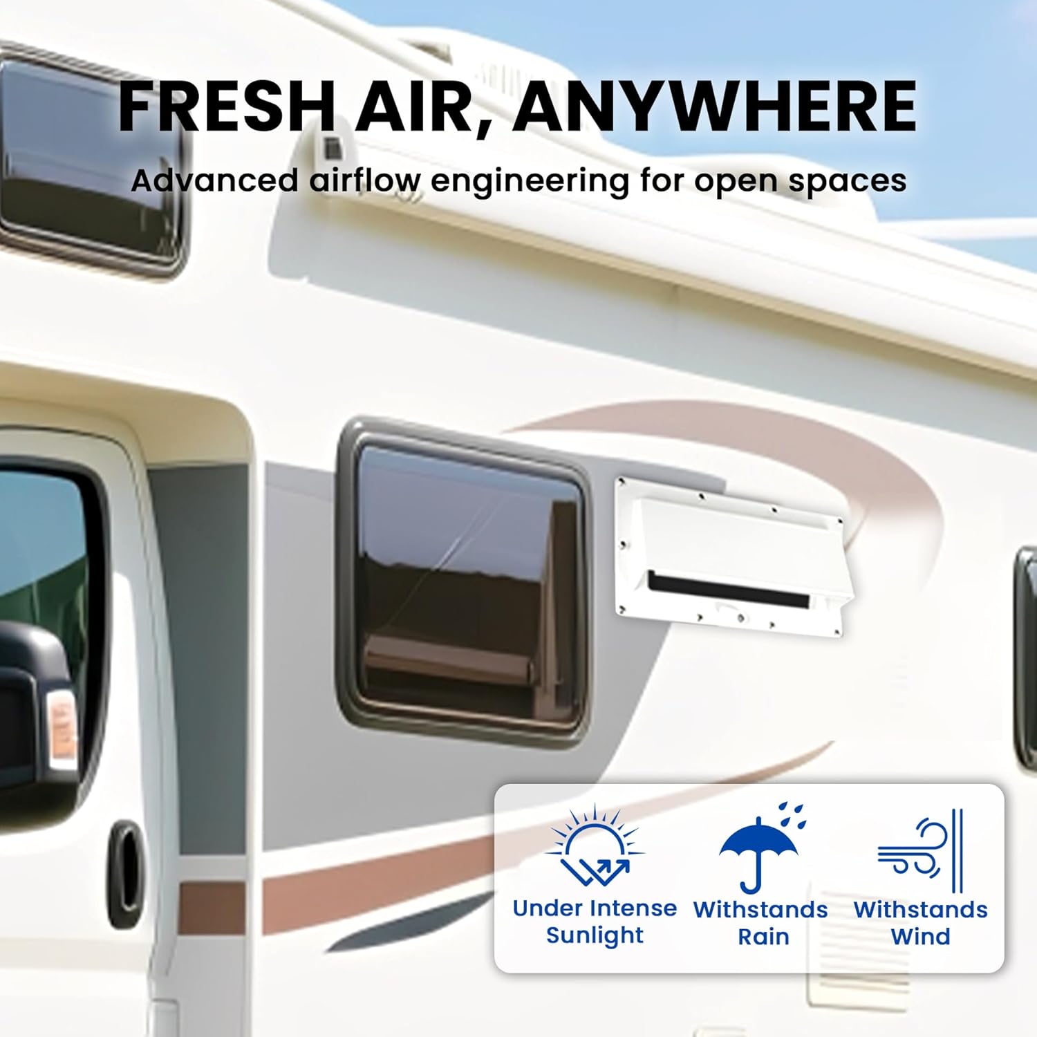 Aluminum RV Vent Guard - Complete Upgrade Kit with Locking Flapper, Weatherproof Sealant & Depth-Calibration Aluminum Foil Tape, Universal Fit for Trailer & Camper Vent Systems (White)