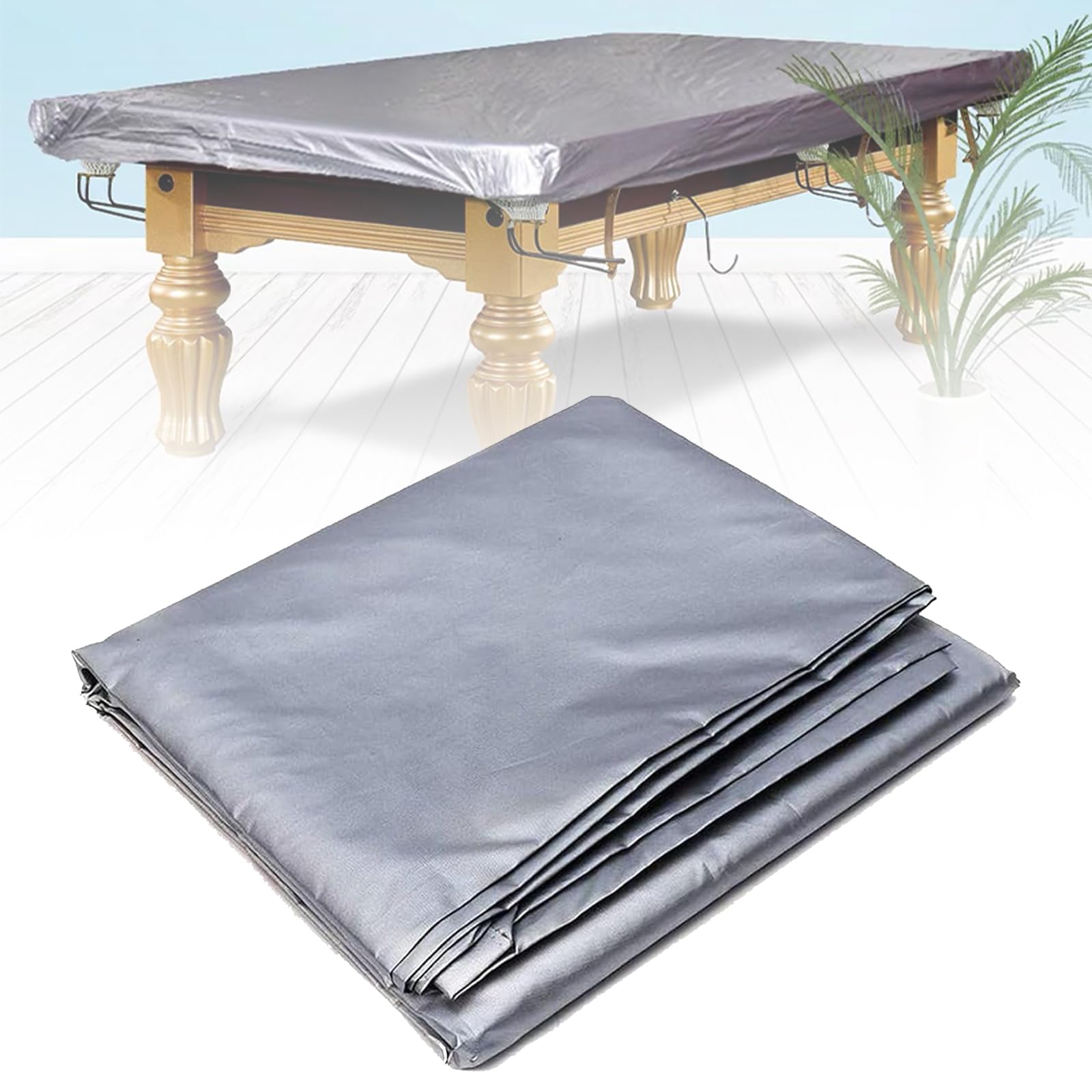 Verdickte Billardtisch-Abdeckung, Billard-Billardtisch-Abdeckung, Hardtop, mit Kordelzug, Billardtisch-Staubschutz, wasserdichte, staubdichte, feuchtigkeits- und Sonnenschutz-Snooker, 12ft