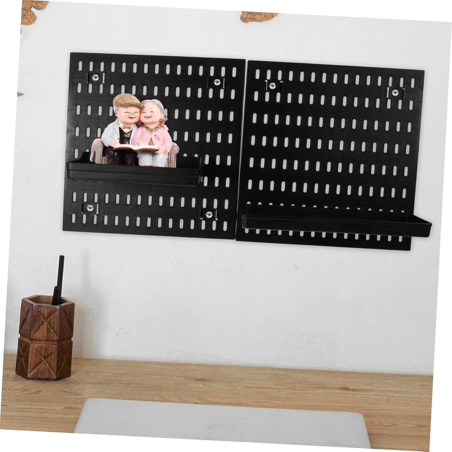 1 Set Wall Pegboard Organizer Heavy Duty Punch Hooks Stylish Pegboard for Home Office Easy No Drill Installation Versatile Storage for Kitchen Bathroom