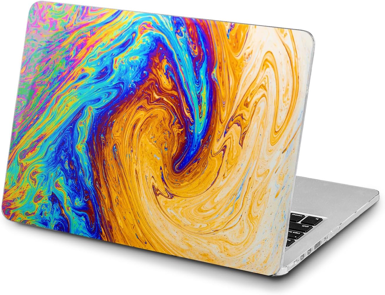 Hard Case Compatible for MacBook Pro 16 14 M3 M2 2023 M1 Pro 13 2022 Air 13 2021 Retina 2020 Mac 11 12 Swirl Print Rainbow Design Psychedelic Touch Bar Cover Oil Slick Trippy t0103
