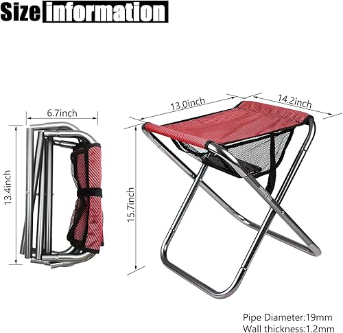 Miniatura 2 de Taburete de camping, taburete plegable portátil tamaño XXL, taburete de camping para adultos soporta hasta 240 libras