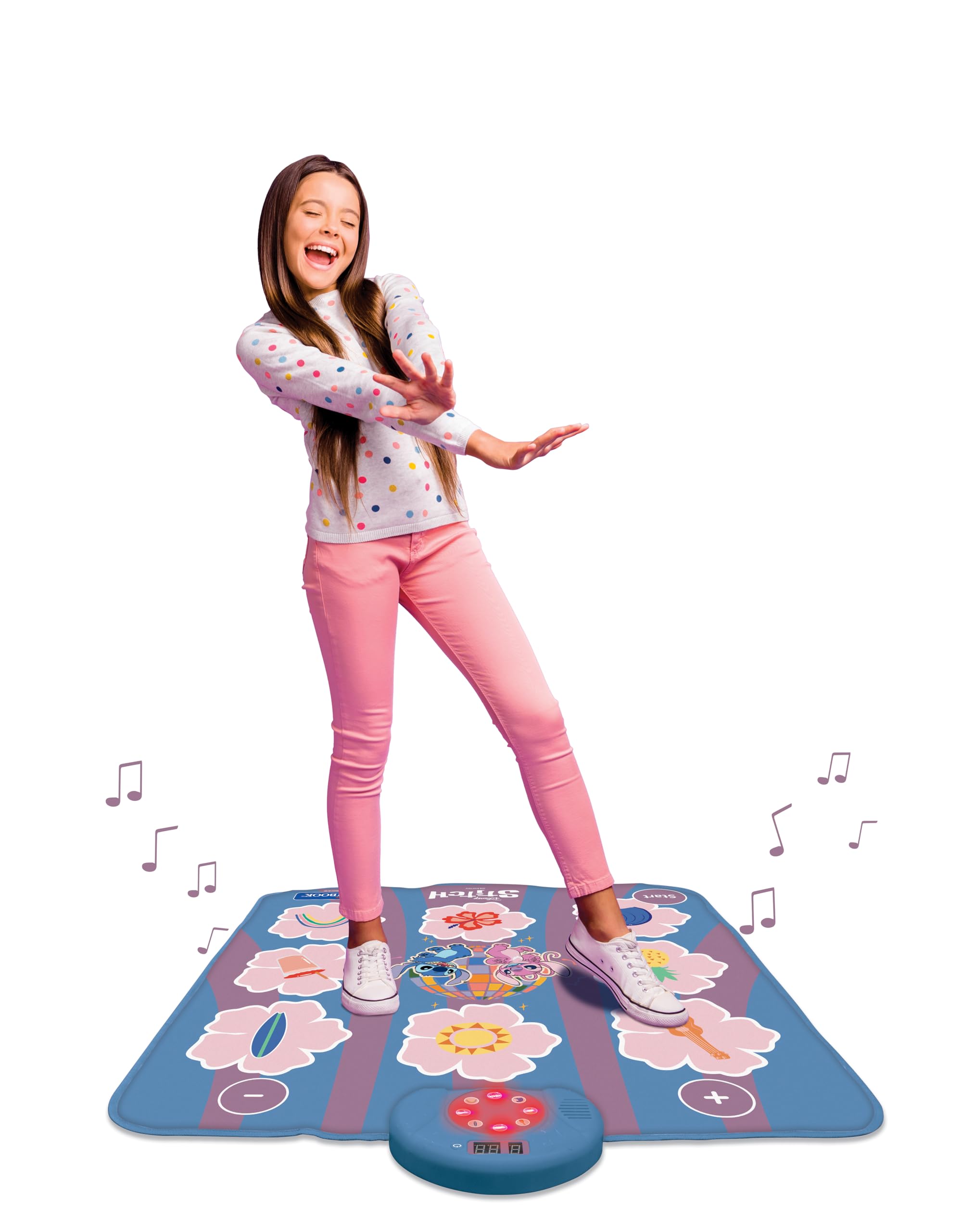 LEXIBOOK, Disney Stitch, Stitch Electronic Dance Mat, Bluetooth and Light-Up with 6 Game Modes, Pink, DM10D - Image 4