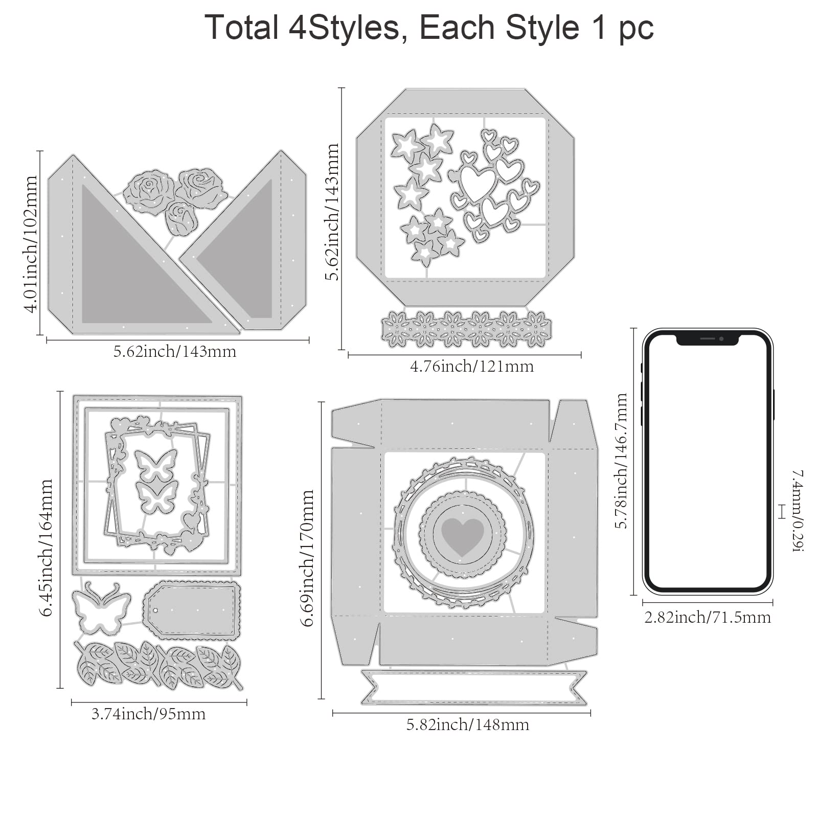 Sweet Treat Box Fustella In Metallo Per Scrapbooking – Forma Corona Di Pizzo – 156x110,5 Mm – Per Biglietti Fai Da Te E Decorazioni - 2