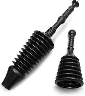 OUTSTANDER - Sink and Toilet Plunger, Pack of 2 Plungers, Strong and Flexible Toilet Unblocker Clears Toilets of All Types, Drain Plunger Unblocks Clogged Drains, Sinks & Showers in Bathroom & Kitchen