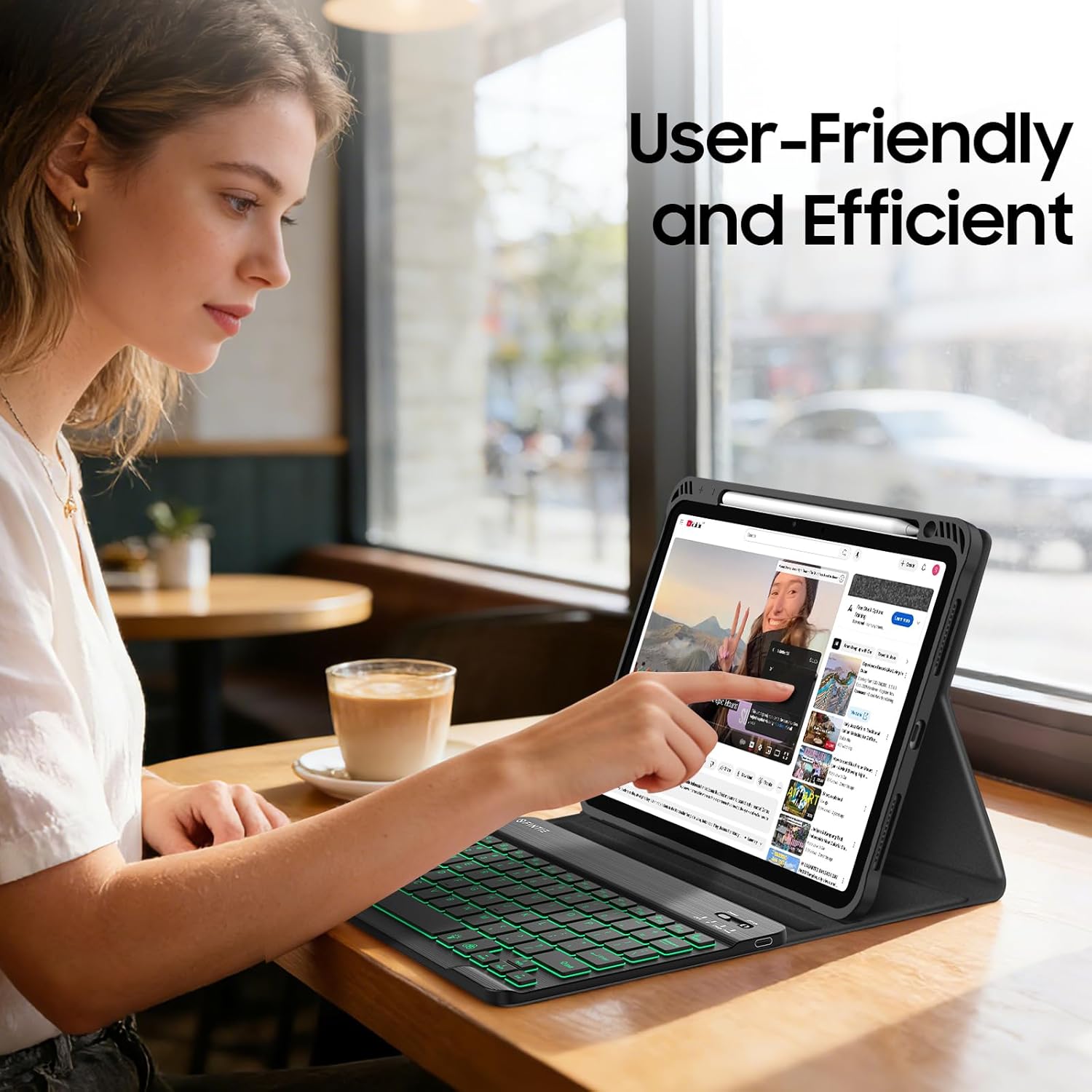 FINTIE Backlit Keyboard Case for iPad Air 11-inch M4/M3/M2 (2026/2025/2024), iPad Air 5th/4th Gen 10.9 Inch - Soft TPU Cover with 7 Color Backlight Detachable Bluetooth Keyboard, Black