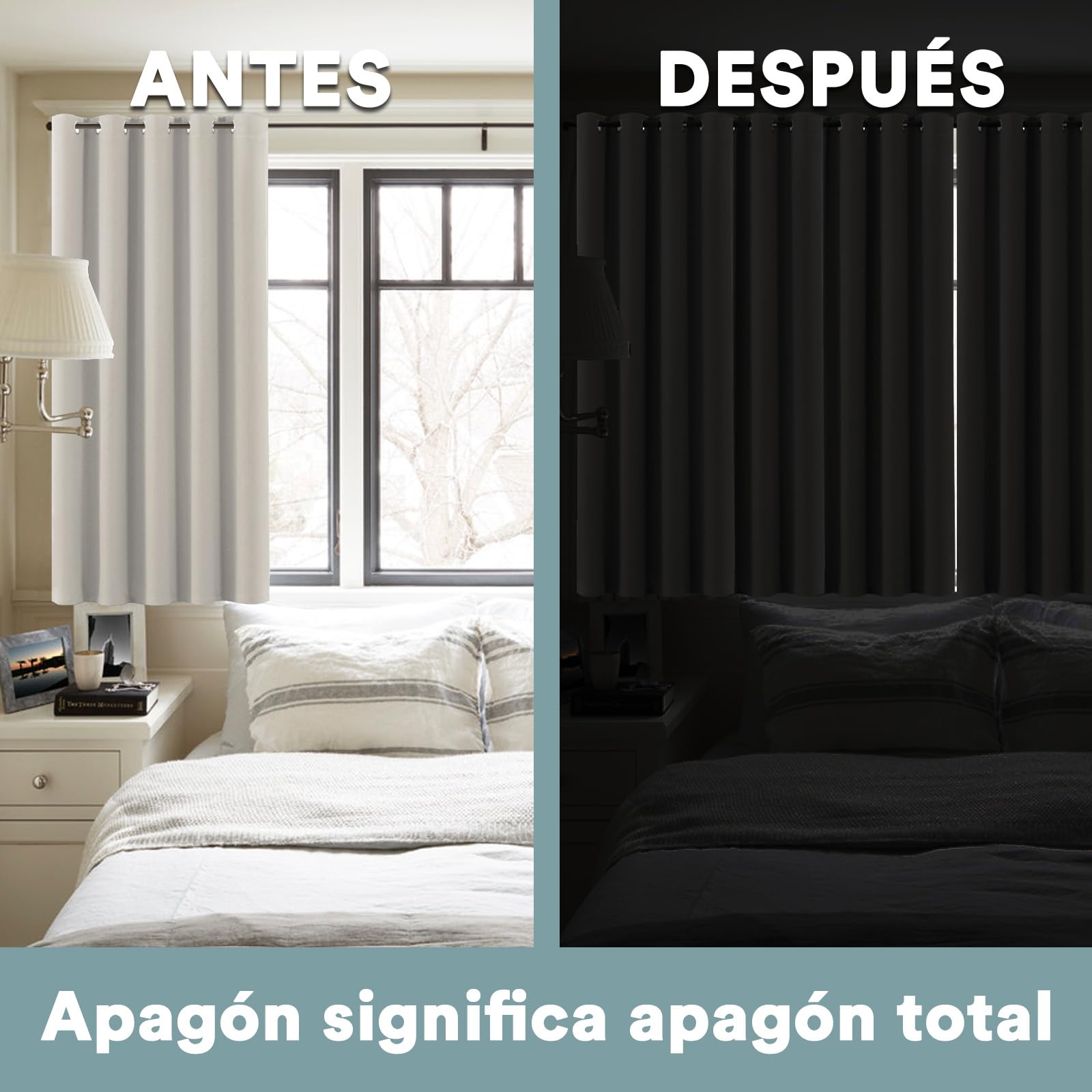 BellaHills Cortinas Opacas Cortas Salon Térmicas Aislantes Frío y Calor 140x175cm Natural Cortinas Moderna con Ojales para Dormitorio Habitacion Blackout Curtains 2 Piezas