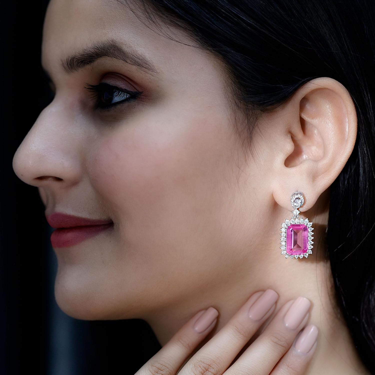 Certified 18 Carat Emerald Cut Bridal Earrings in Silver, AAAA Quality - Gift For Special Occasions
