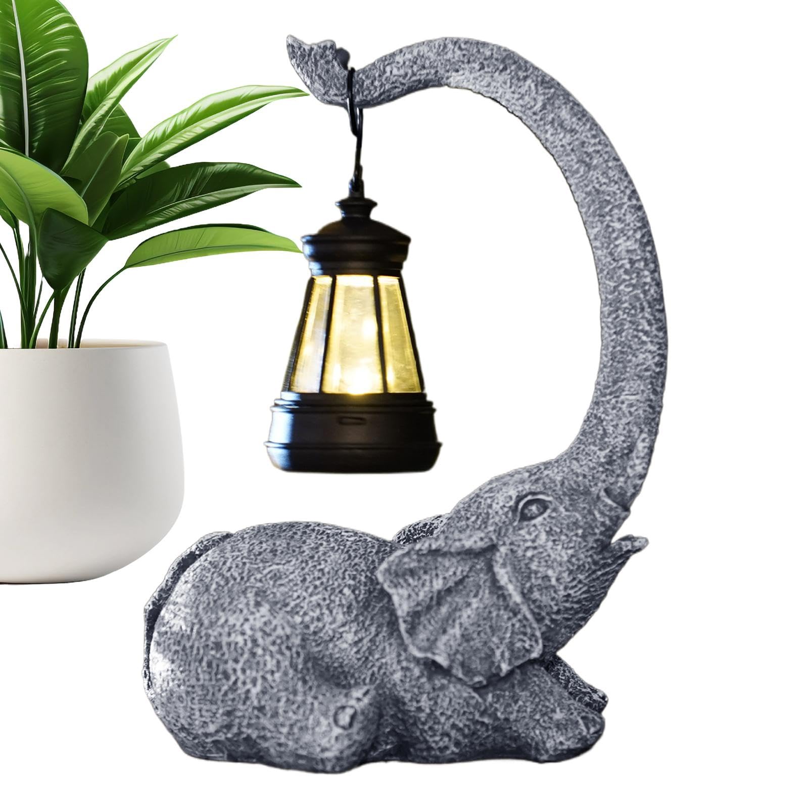 Statue de lumière du décor d'éléphant avec éclairage solaire étanche pour cour