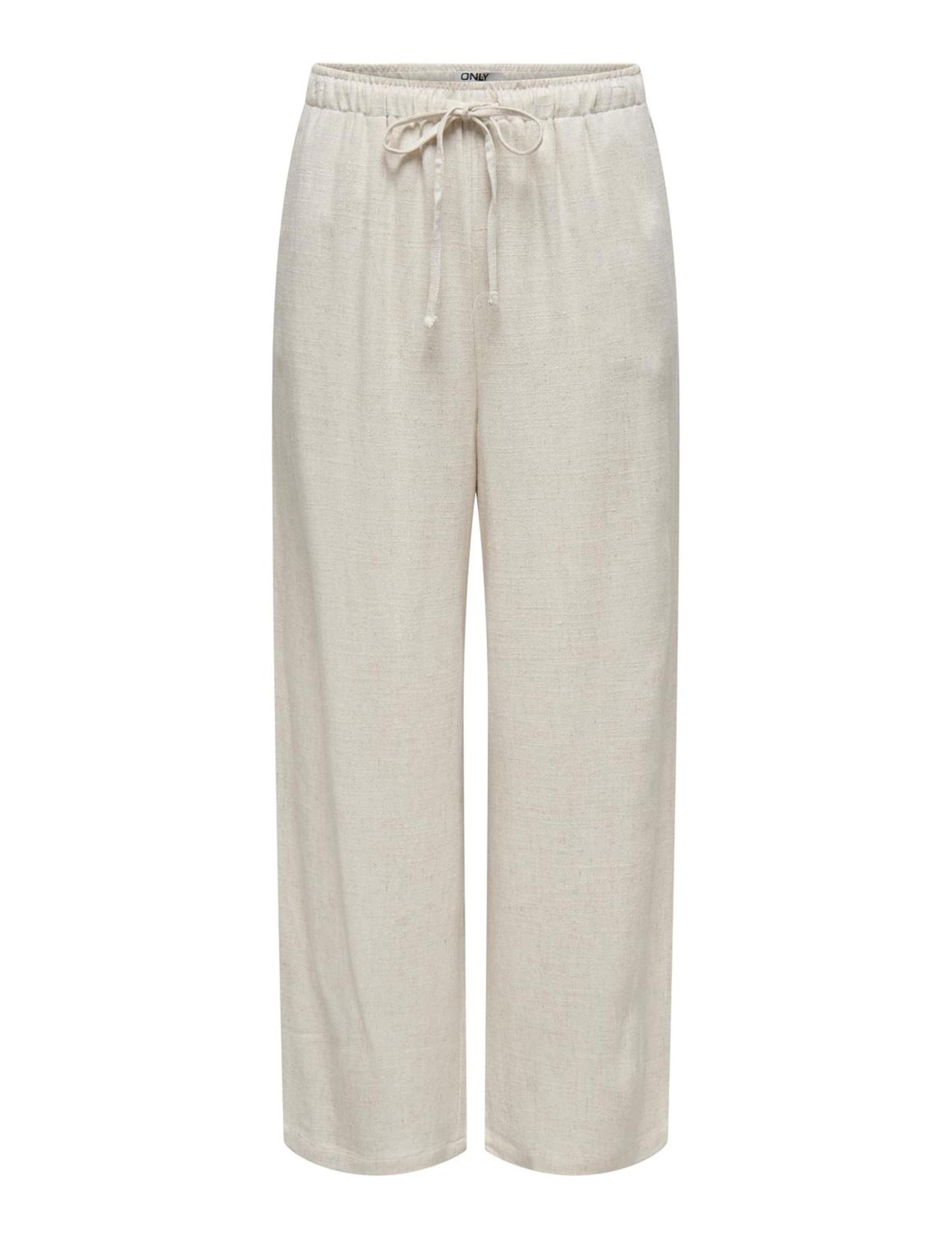 ONLY Onlsiesta MW Pull-​up Linen BL Pant PNT Pantalon en Tissu pour Femme, Beige Clair, L x 32L