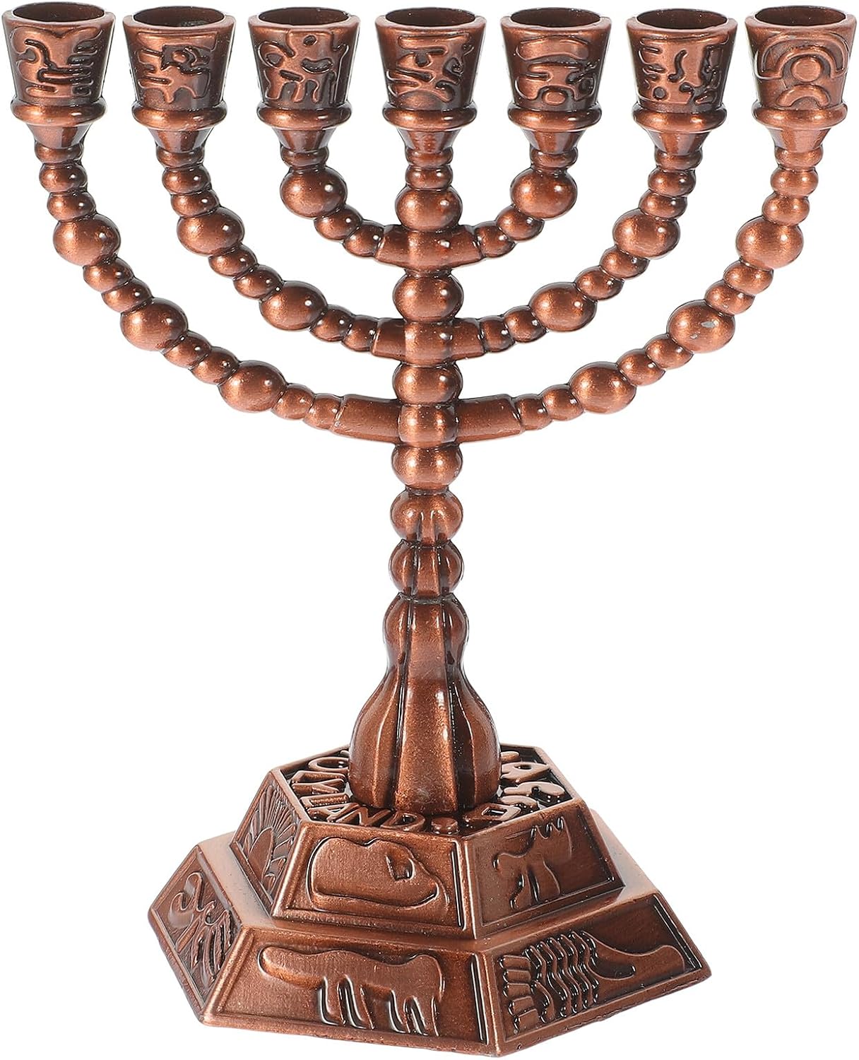 Abaodam 7-Branch Metal Candle Stand Retro Alloy Candelabra with Antique Copper Finish Table Centerpiece for Living Room and Party Decor