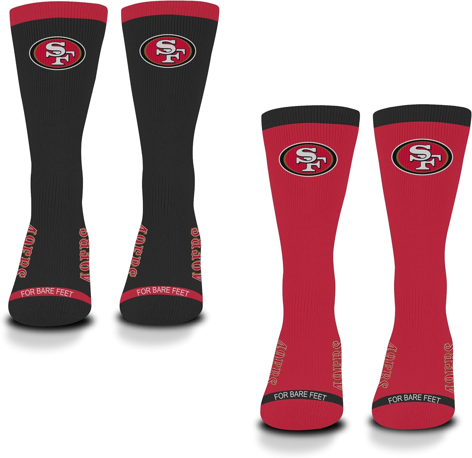 For Bare Feet - NFL MVP Classic Home & Away Crew Socks - 2 pack
