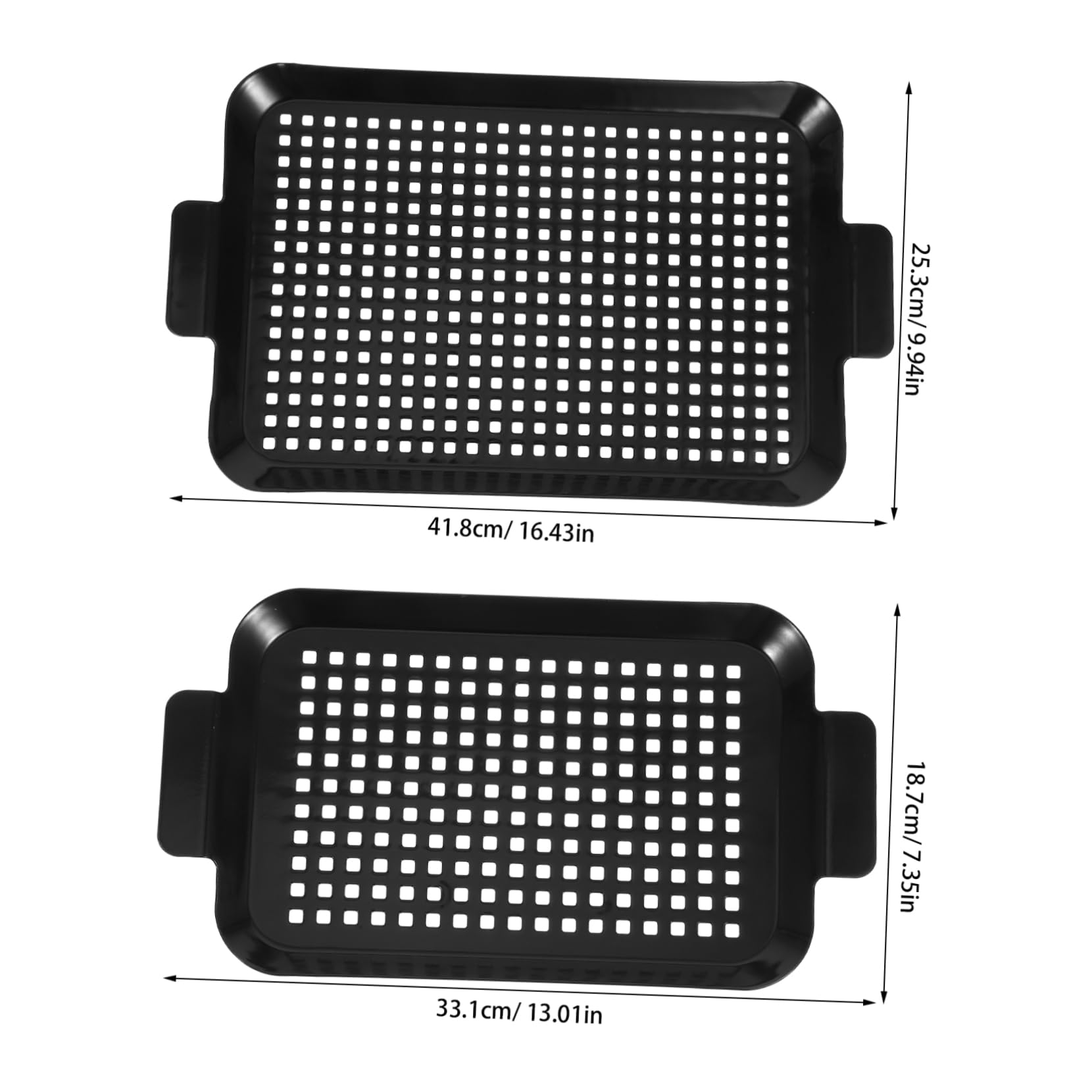 TOYANDONA 2piezas Placas De Parrilla Antiadherentes con Agujeros Rectangulares para Horno para Asar Verduras Pescado Carne y Mariscos Al Aire