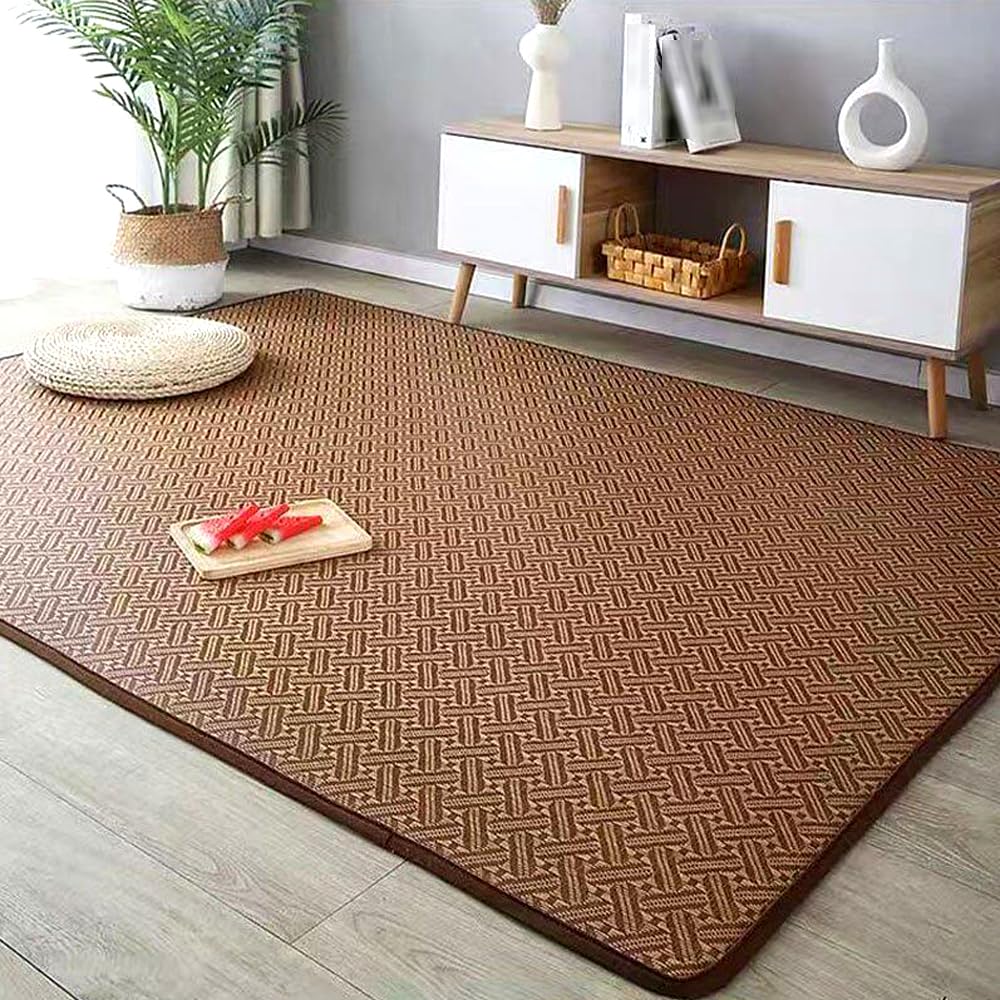 Tapis tatami rotin naturel et respirant avec envers antidérapant haut de gamme