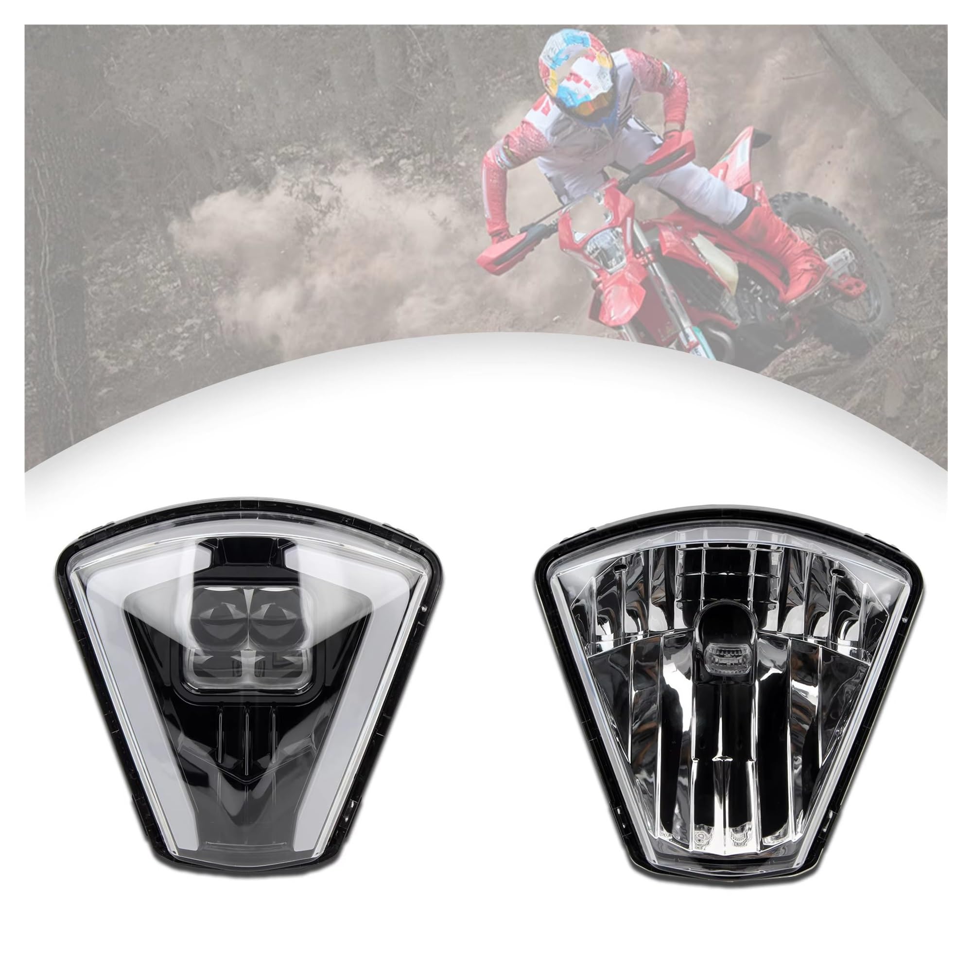Phare Moto Feux Phare Avant LED Moto pour Tout-Terrain pour GASGAS EX EC 300 350F 400F 450F 500F SM700 2024 2025 Motocross pour Enduro Moto Phare(A)