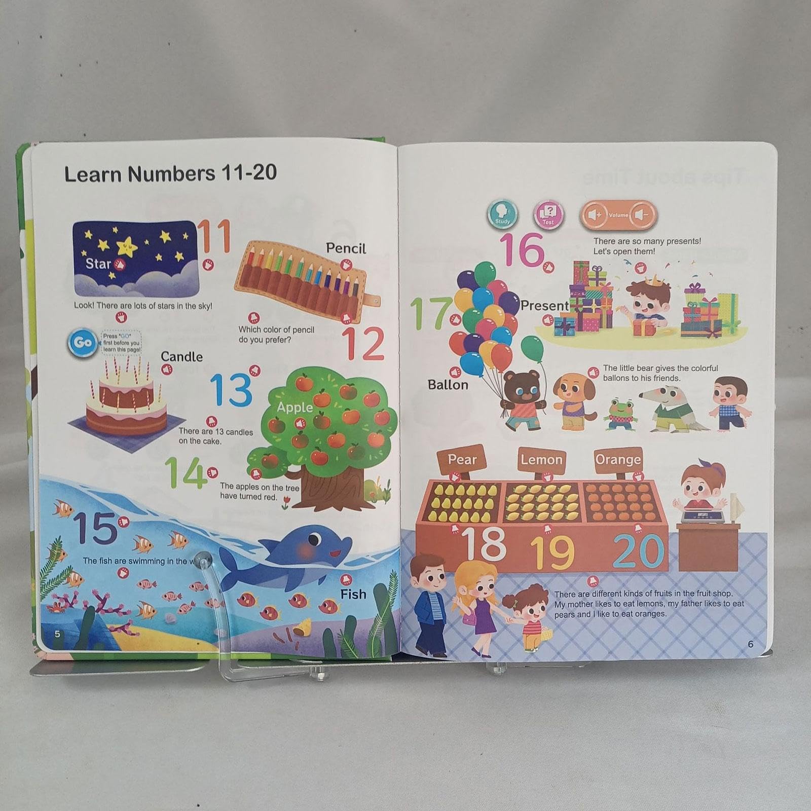 Gralara Libro Interactivo de Aprendizaje de Inglés para Niños con Audio Temáticos Construcción de Vocabulario y Papel Firme Adecuado para