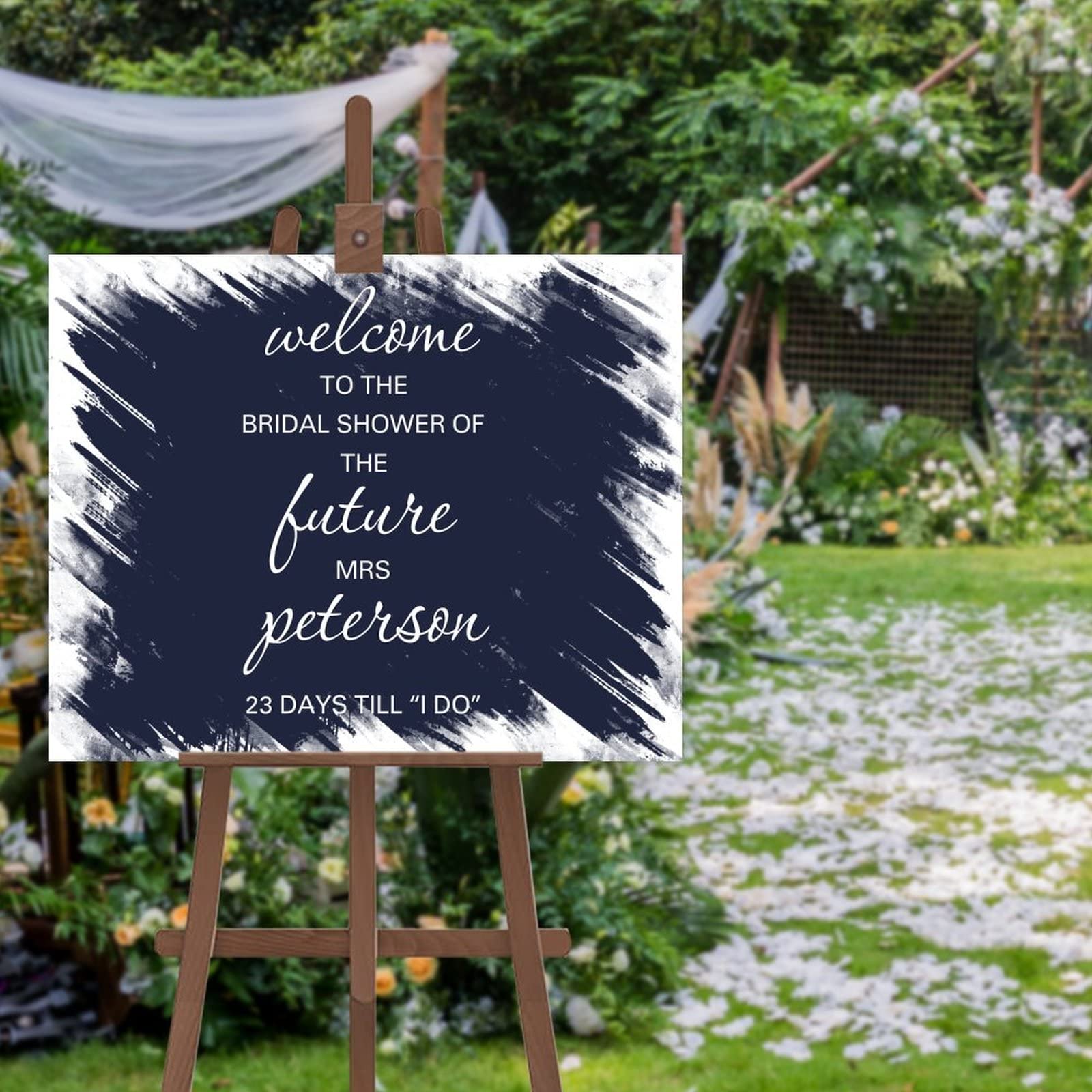 Panneau de mariage minimaliste personnalisable avec nom pour mariés