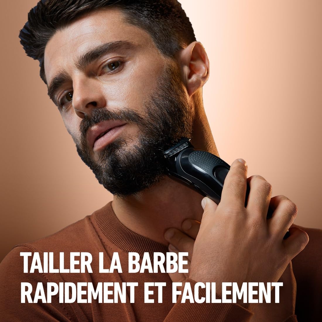 King C. Gillette Tondeuse Barbe Homme, 4 Sabots Interchangeables, Noire | sans Fil, Rechargeable, Coffret avec Peignes Lavables, Lames Inusables, 50 min d’Autonomie