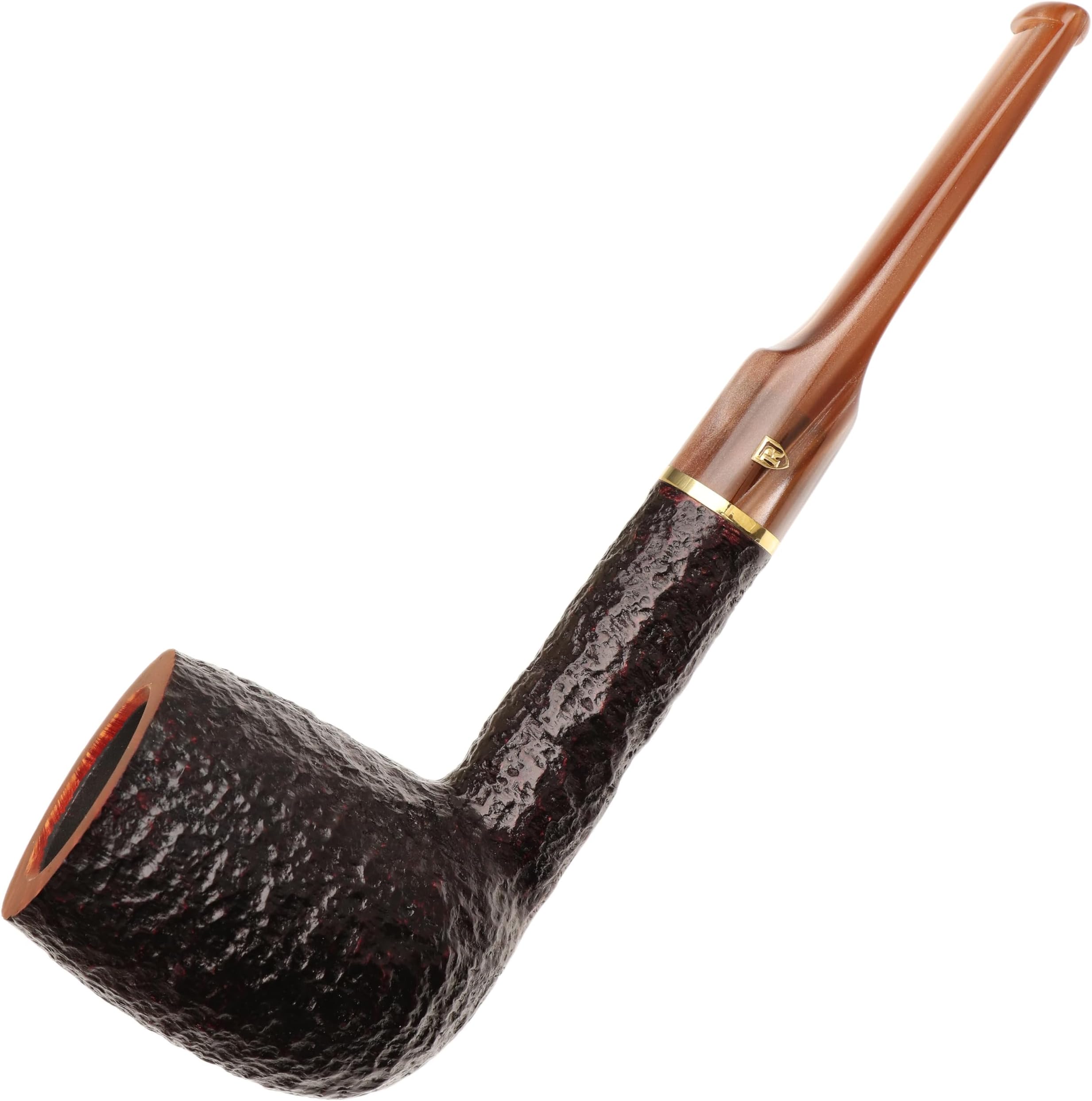 Pipes Roma Lucite Collection - Rome Inspired Briar Wood Pipe, Handmade in Italy, 6mm (Brown 114 KS)