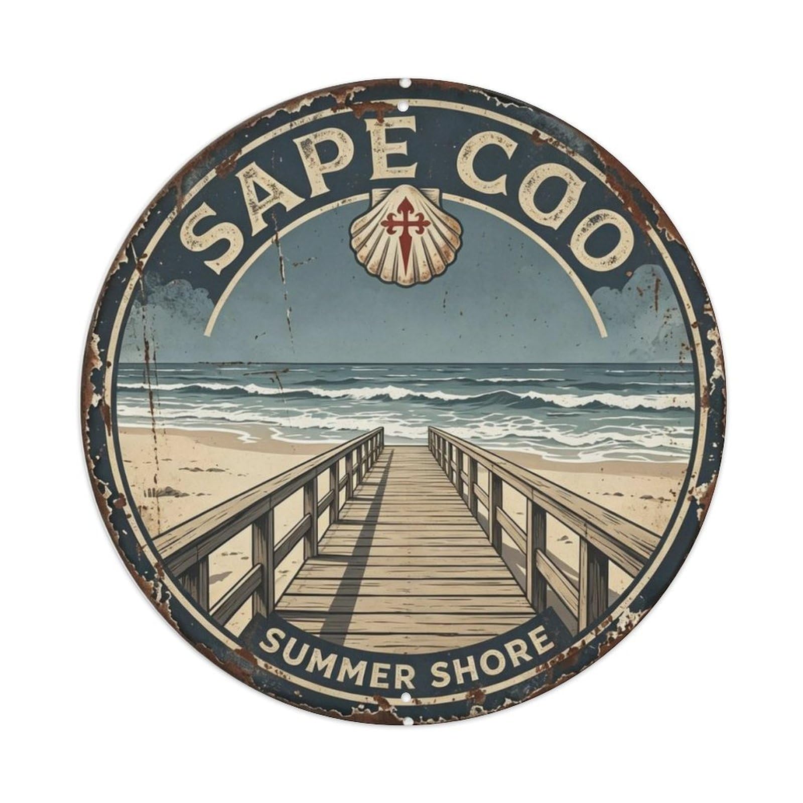 Cape Cod Summer Shore Metal Tin Sign Plaque