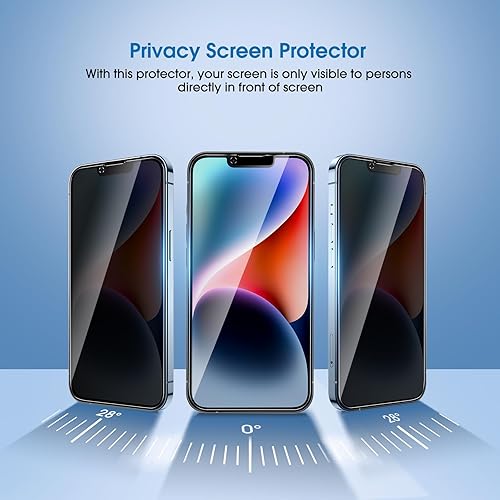 Miniatura 10 de amFilm OneTouch - Protector de pantalla de privacidad para iPhone 14 Pro de 6.1 pulgadas 2022, vidrio templado 9H, antiespía privado, cobertura