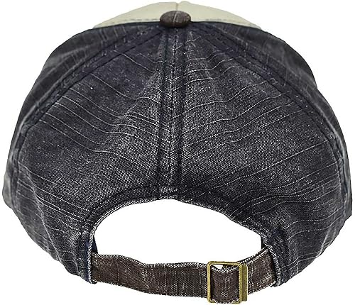 Miniatura 4 de Gorra de béisbol vintage de algodón de mezclilla con borde deshilachado, ajustable, unisex