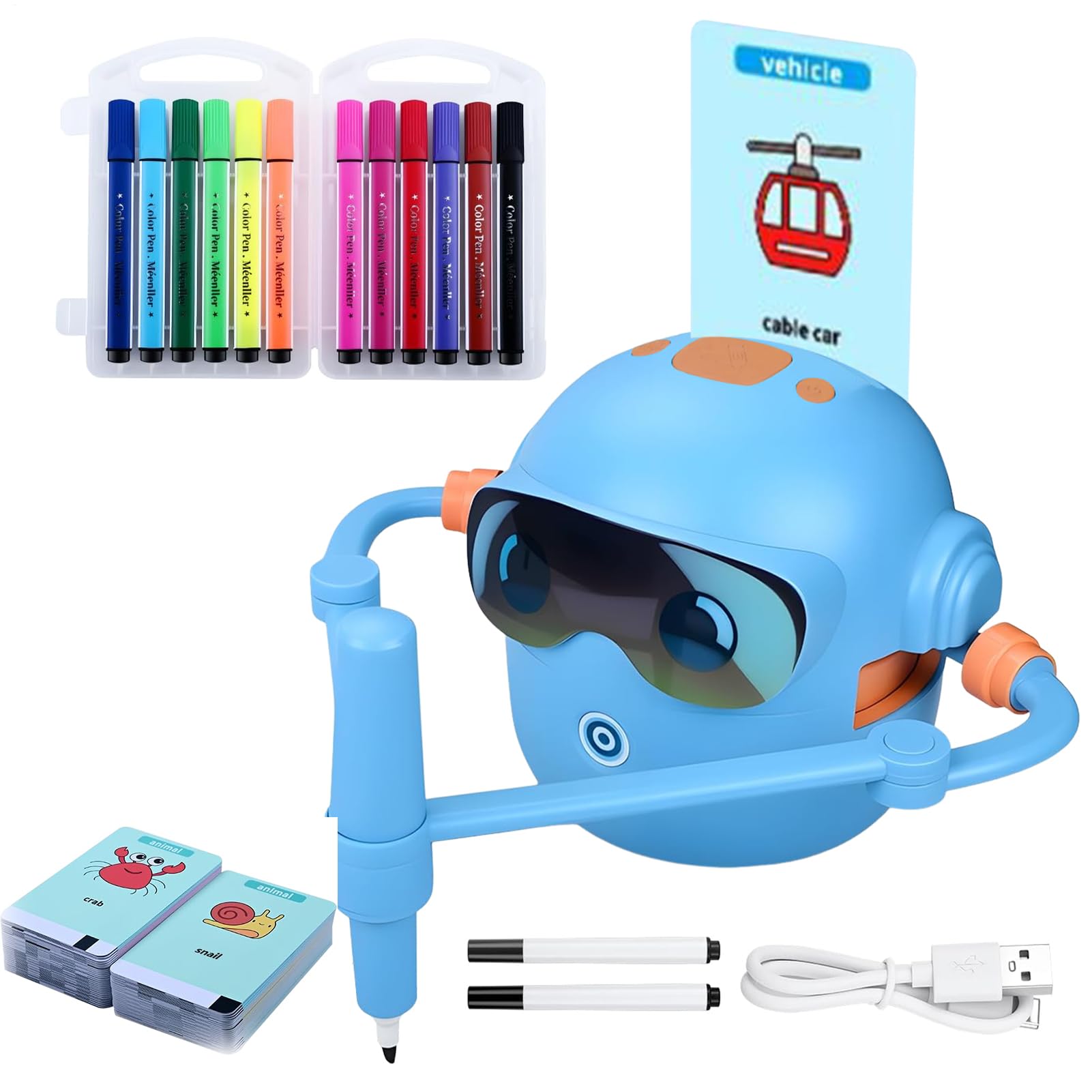 Robot da Disegno per Bambini Batteria Ricaricabile Da 1800mAh | Macchina da Disegno Educativa e Interattiva Per Bambini, Ragazzi E Ragazze, Ideale Per Viaggi, Scuola E Asilo Infantile