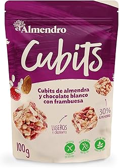 El Almendro White Chocolate & Raspberry Cubits Sharing Bag - 100g, 1 Pack