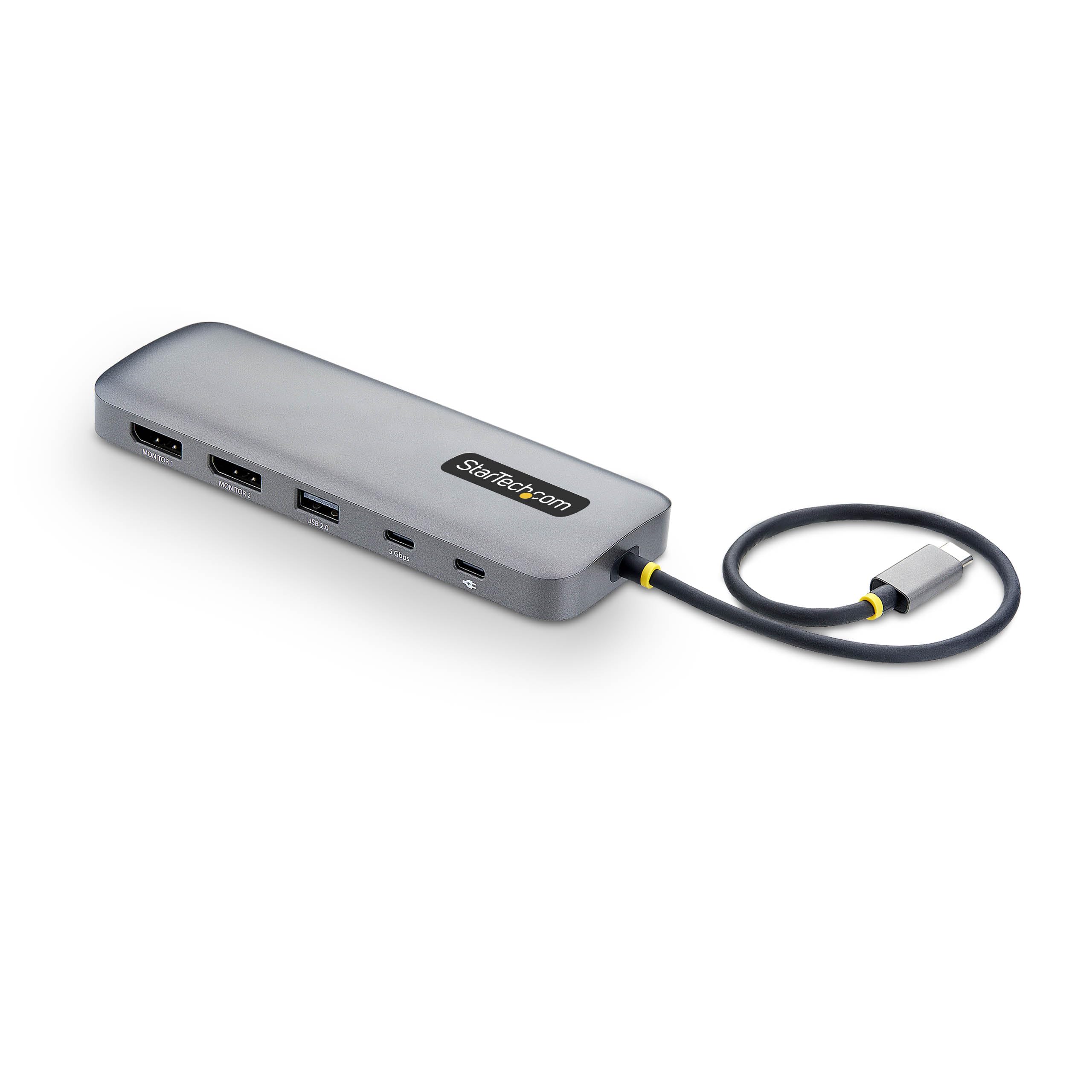 StarTech Dock USB-C 9-en-1, Double DisplayPort 4K, 10Gbps, 100W, GbE, SD