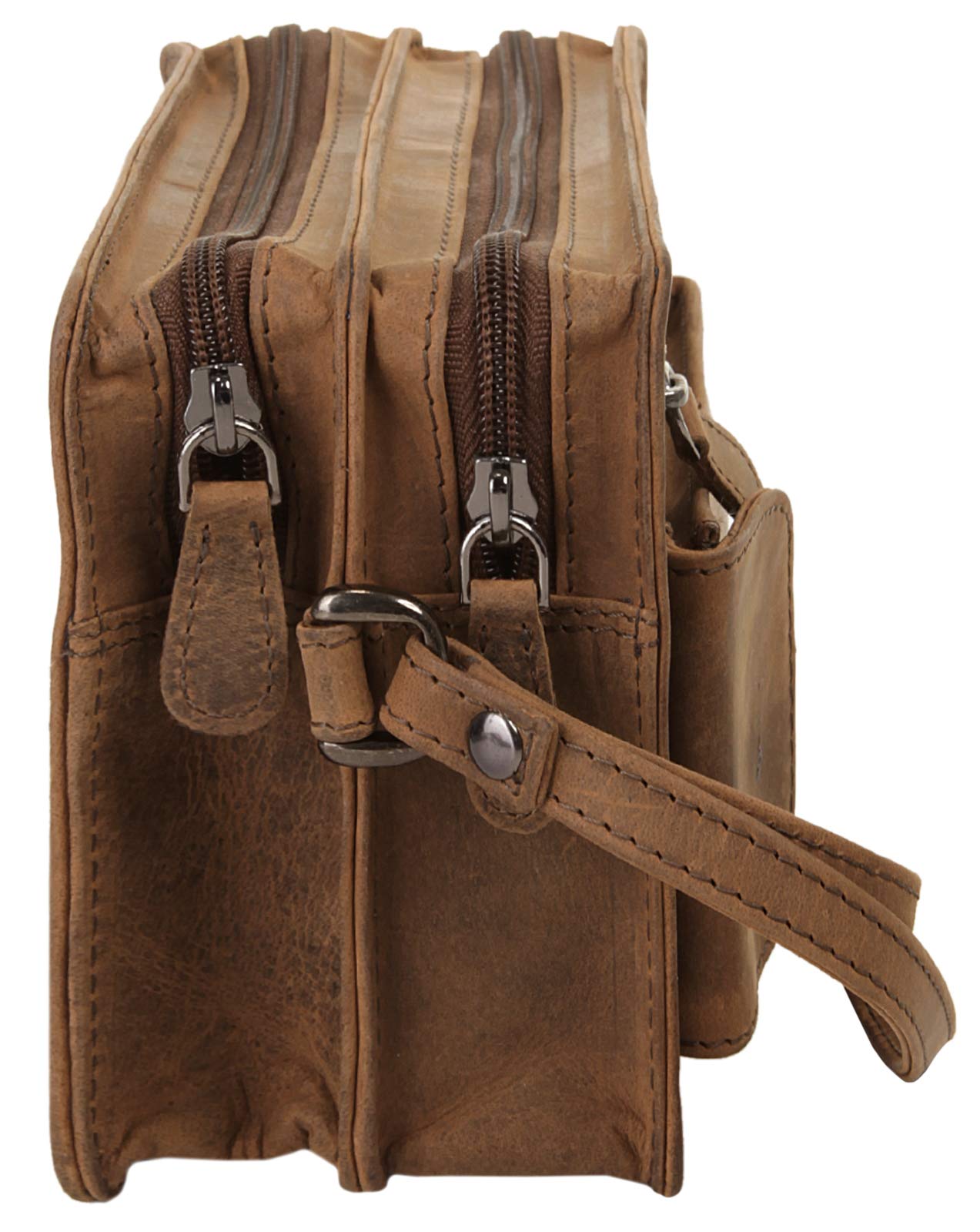 BAGAN Handgelenktasche Echt Leder Herren | Vintage Clutch mit Smartphone-Fach | kompakte Abendtasche | Mini-Tasche mit Handschlaufe | 020347