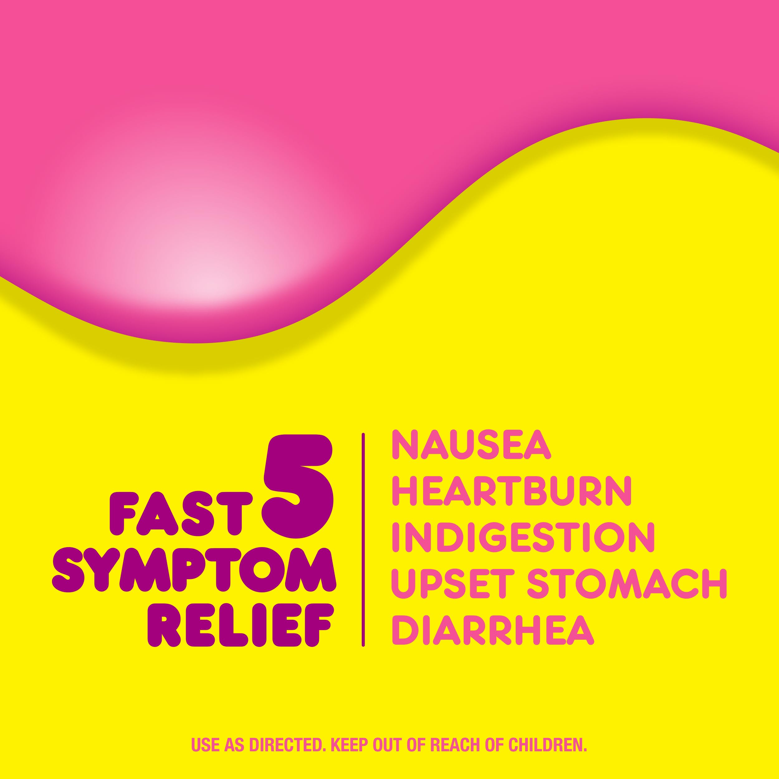 Pepto Bismol Berry Mint Chews, Upset Stomach Relief, Nausea Relief, Heartburn Relief, Indigestion Relief, Anti Diarrhea Medication for Adults - 5 Symptom Fast Relief, 48 Chewable Tablets — Amazon image 2