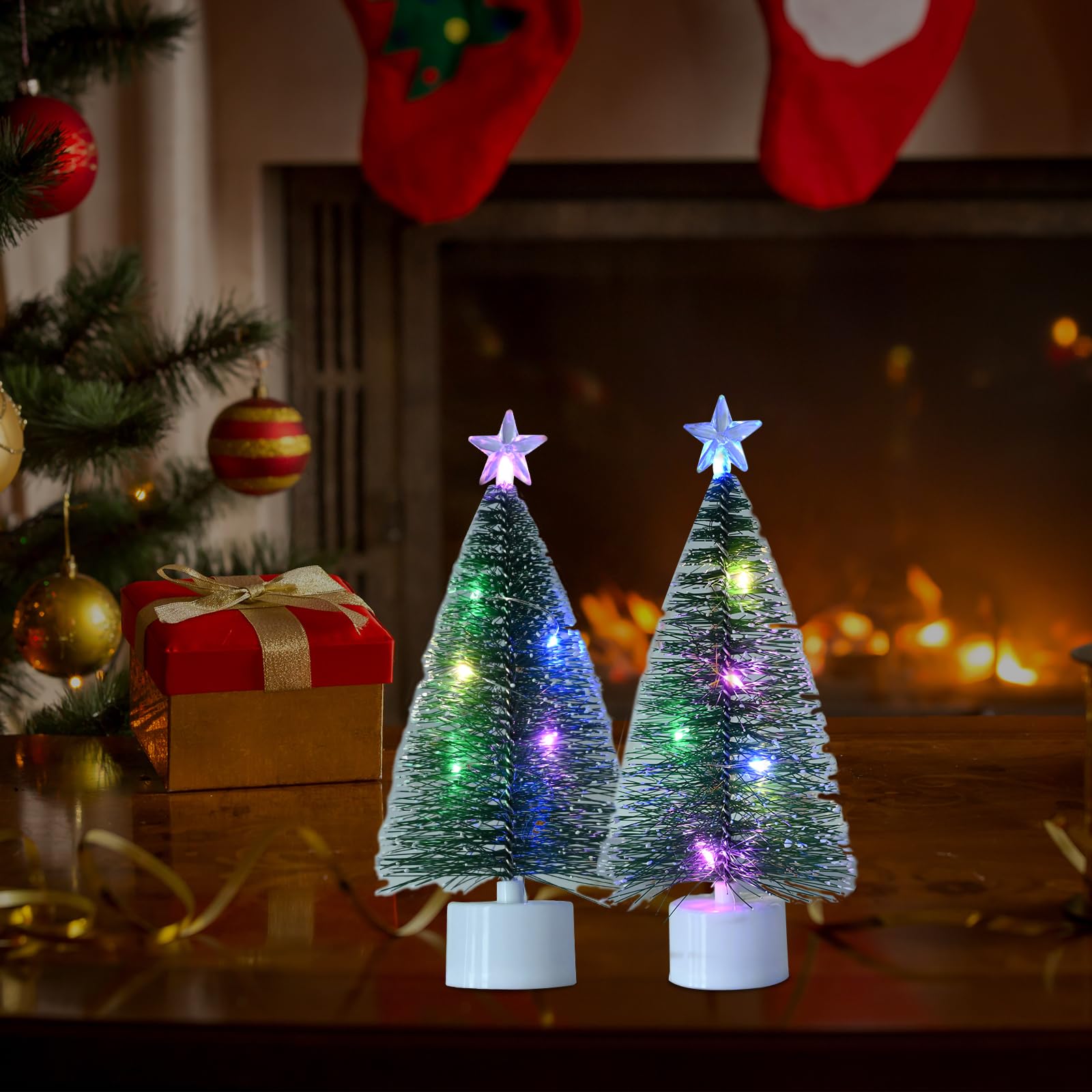 árbol Con Luces 4 Árboles De Navidad Mini Con Luces LED - Decoración  Navideña Para Mesa Y Escritorio árboles Navidad Mini, image size:1600x1600