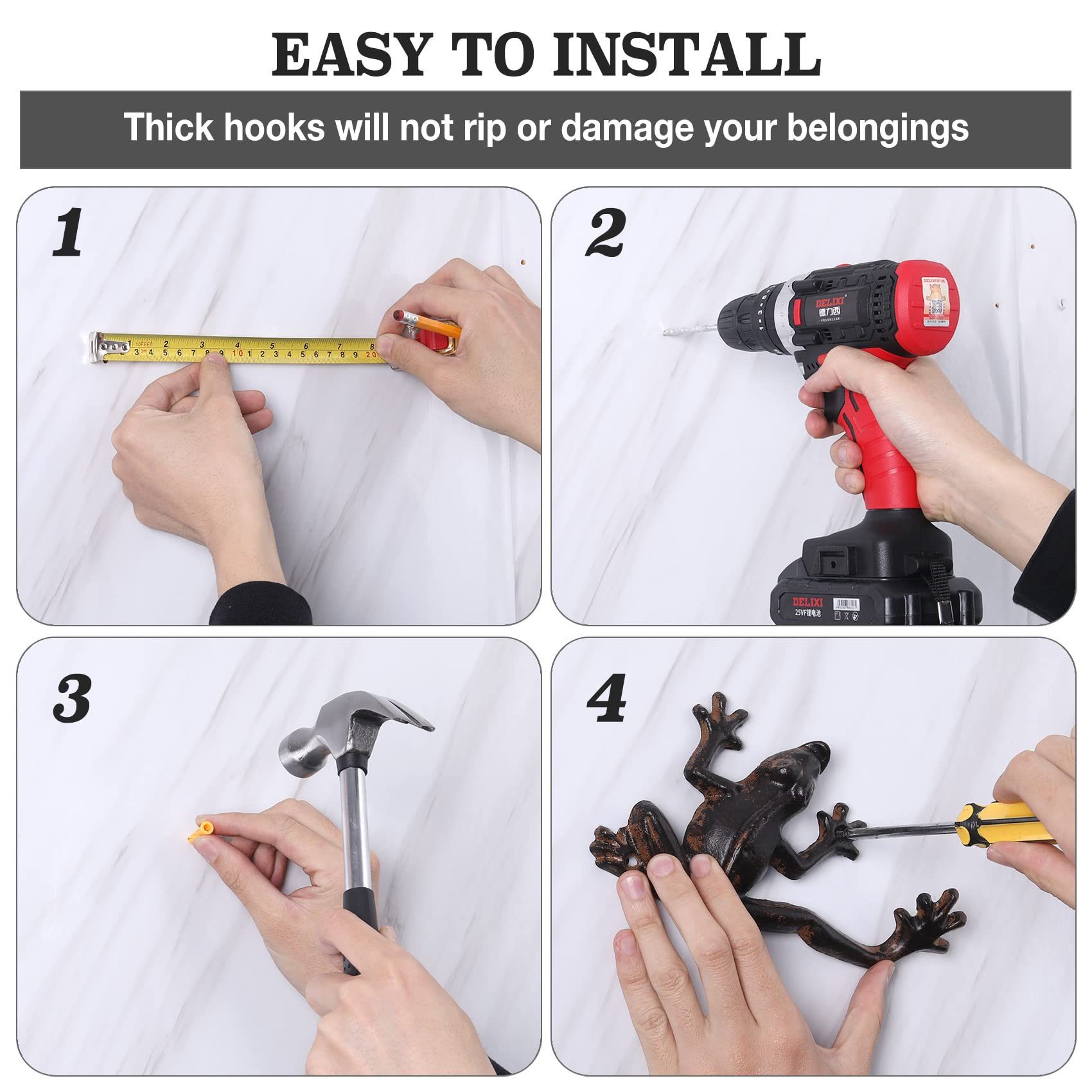 Amazon.co.jp: フック鋳鉄装飾壁ハンガーレトロ素朴で丈夫なカエルの