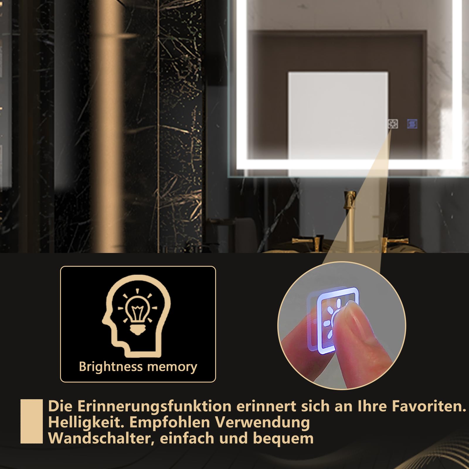 ExBrite Specchio Da Parete Con Luce LED, 600 X 1000 Mm, Dimmerabile In
