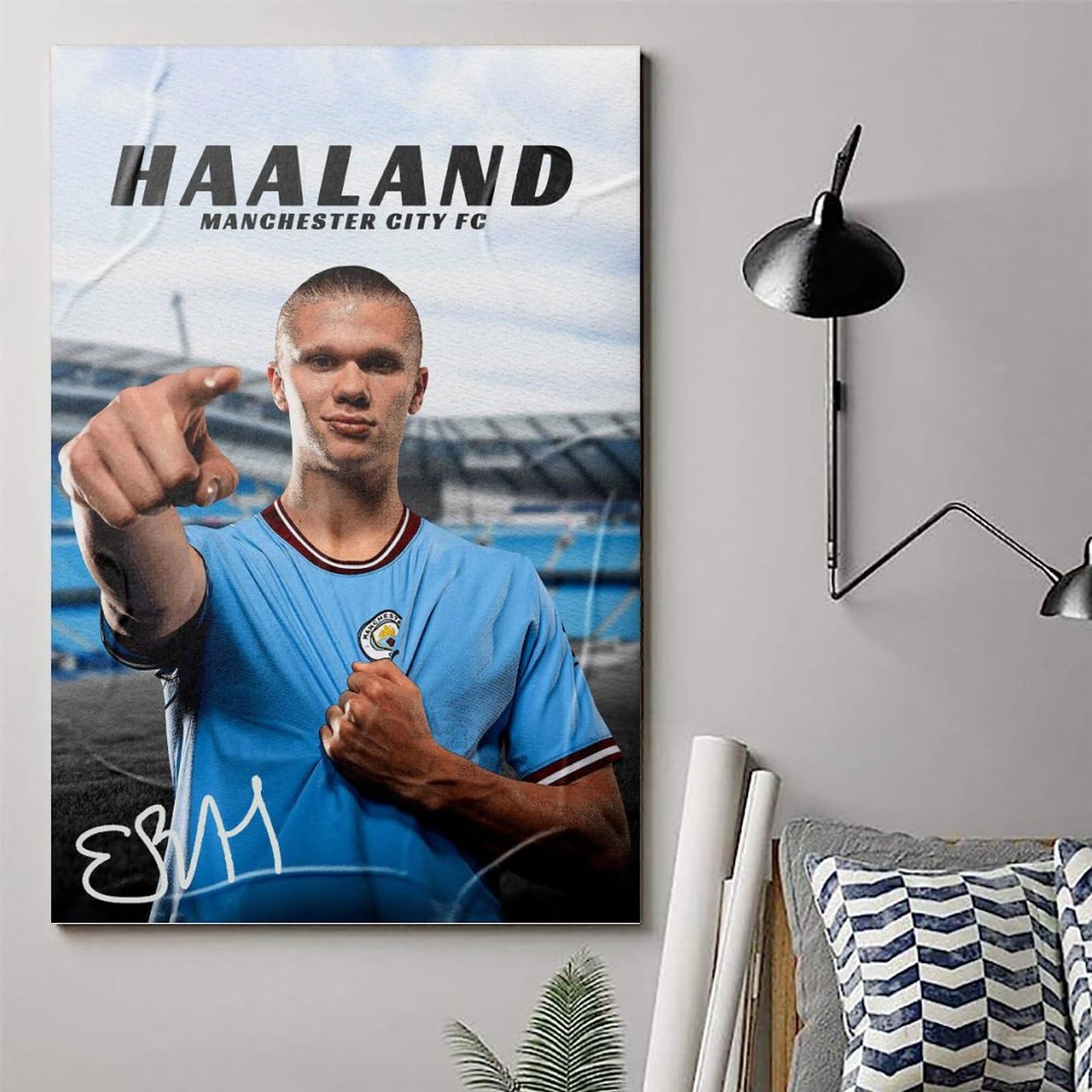 Erling Haaland gesigneerde poster, knap decoratief Erling Haaland gesigneerde poster, knap decoratief