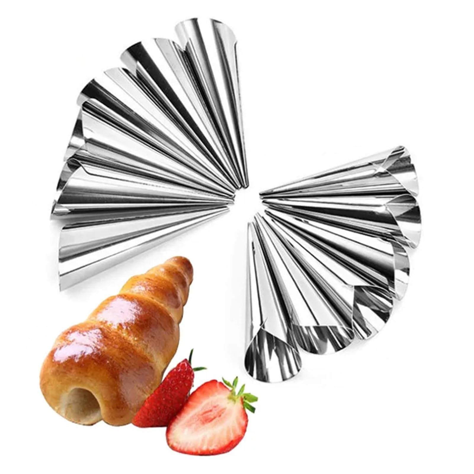 Moule spirale pour éviter l'affaissement des croissants et cônes de crème au four