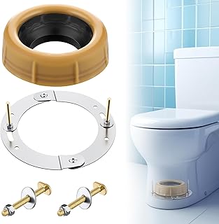 Toilet Flange with Wax Ring Kit for Toilets Install or Leaking, 2 Piece Stainless Steel Flange and Extra Thick Wax Ring Fits 3" or 4" Waste Pipes, Includes Bolts