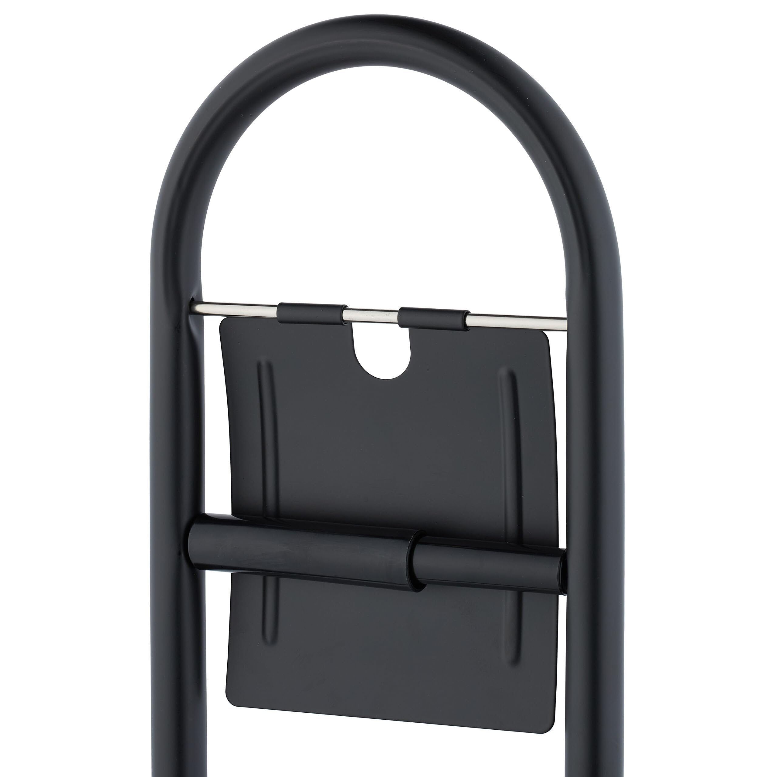 Relaxdays Escobillero y Portarrollos para Baño, Acero Inoxidable, 79 x 22 cm, Escobilla con Soporte Vertical, Negro, Plástico, Gomaespuma