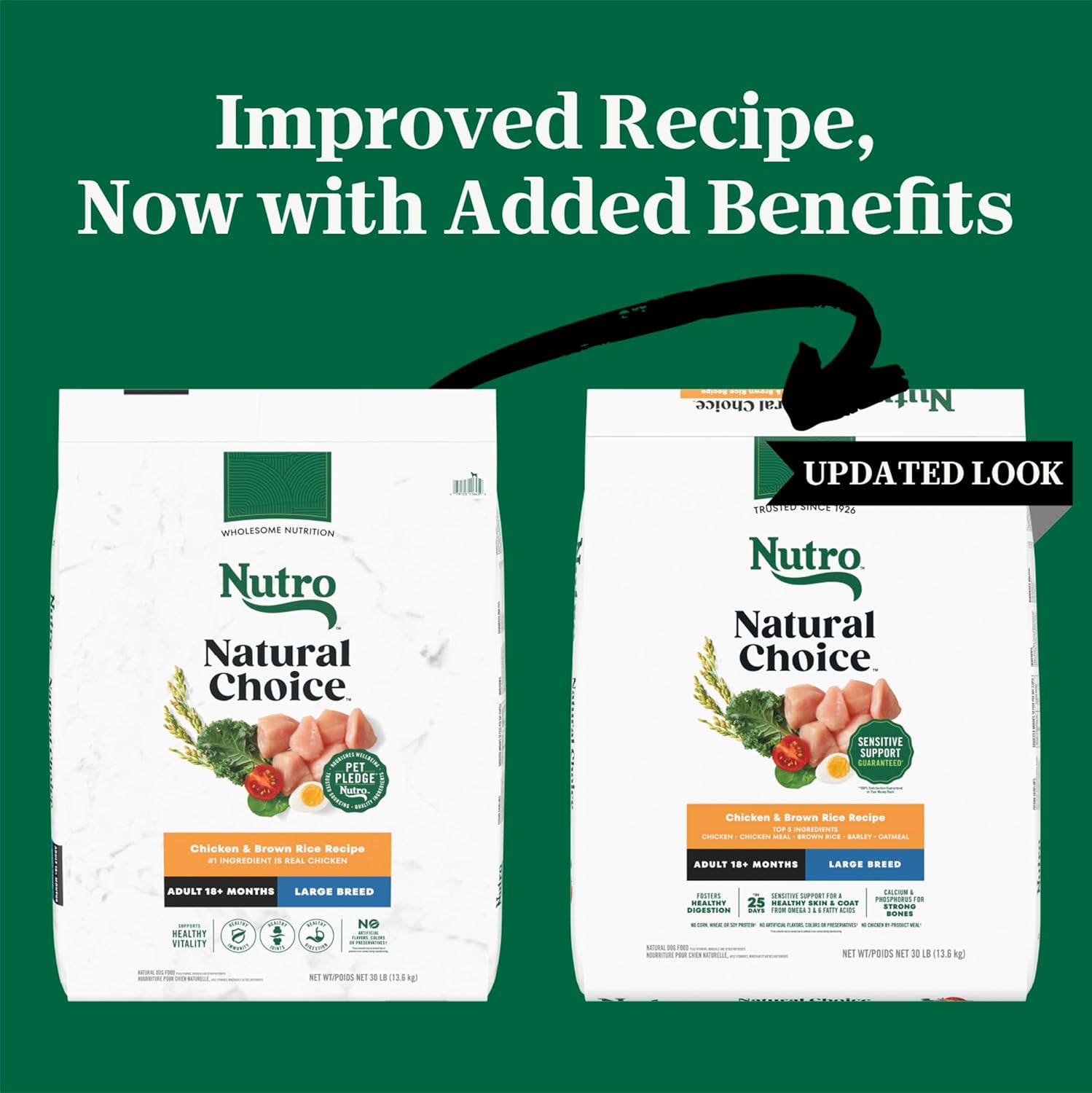 Nutro Natural Choice Large Breed Dry Dog Food, Adult Dog Food Chicken and Brown Rice Recipe, 30 lbs.