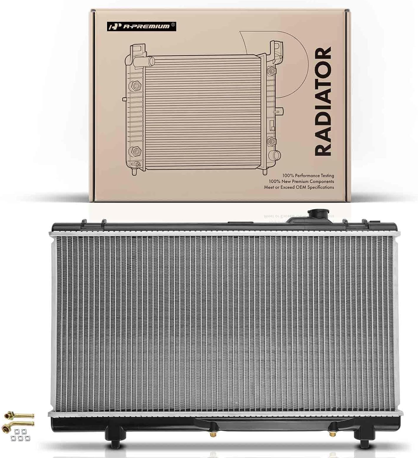 A-Premium Engine Coolant Radiator with Transmission Oil Cooler Compatible with Toyota Paseo 1996-1999 Tercel 1995-1999, L4 1.5L, Automatic Transmission, Replace# 1640011621