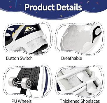 Women's Roller Skate Shoes with Detachable Wheels, Double-Row Quad Skates for Girls Boys, Automatic Walking Shoes & Skates 2 in 1 Conversion, Outdoor Skate Shoes for Beginners